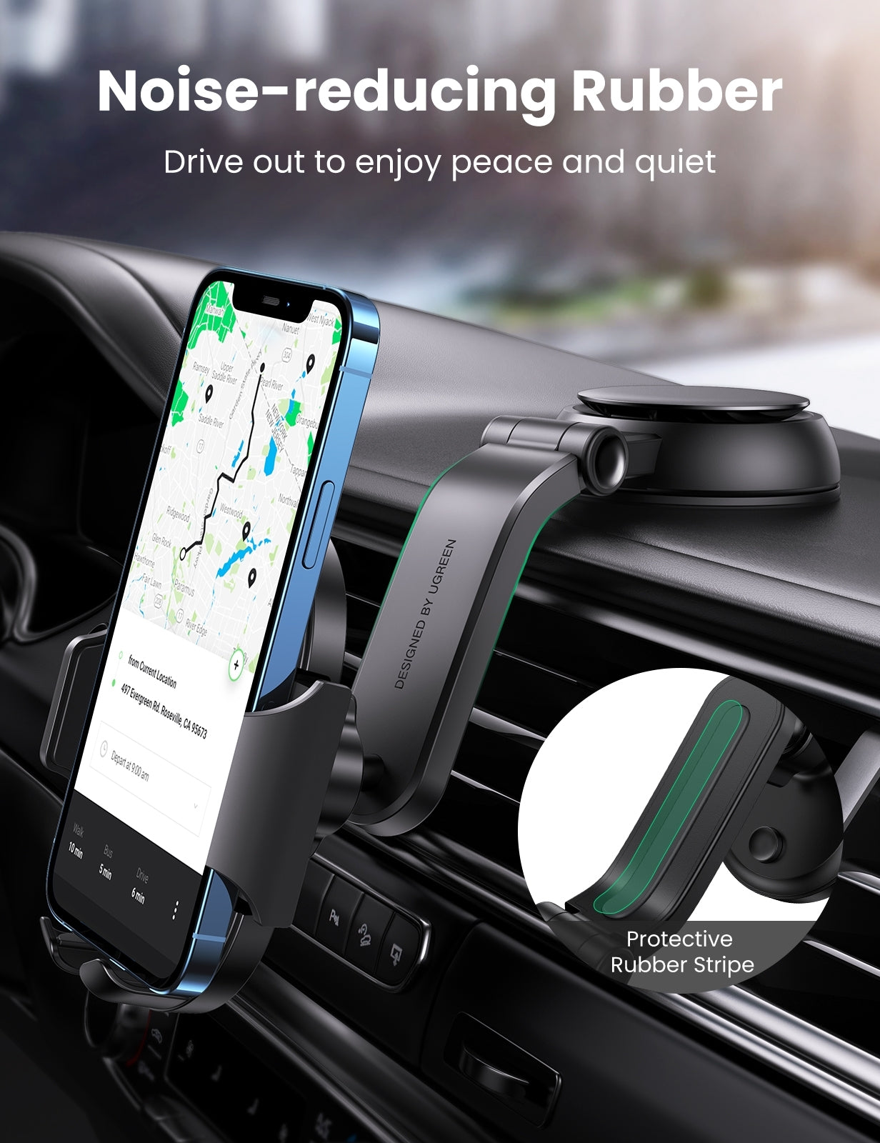 UGREEN 20473 Waterfall-Shaped Suction Cup Phone Mount V28-ACBUGN20473