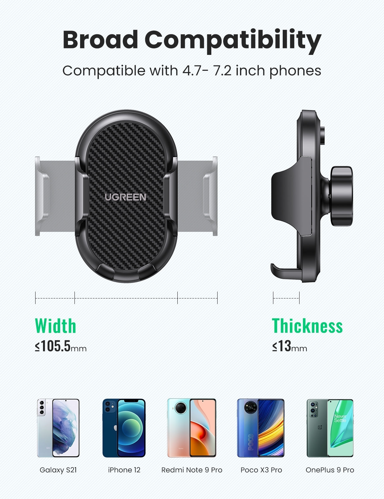 UGREEN 20473 Waterfall-Shaped Suction Cup Phone Mount V28-ACBUGN20473
