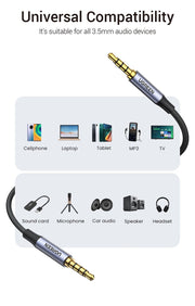 UGREEN 20785 3.5mm Braided 4-Pole Audio Cable Male to Male 3m V28-ACBUGN20785