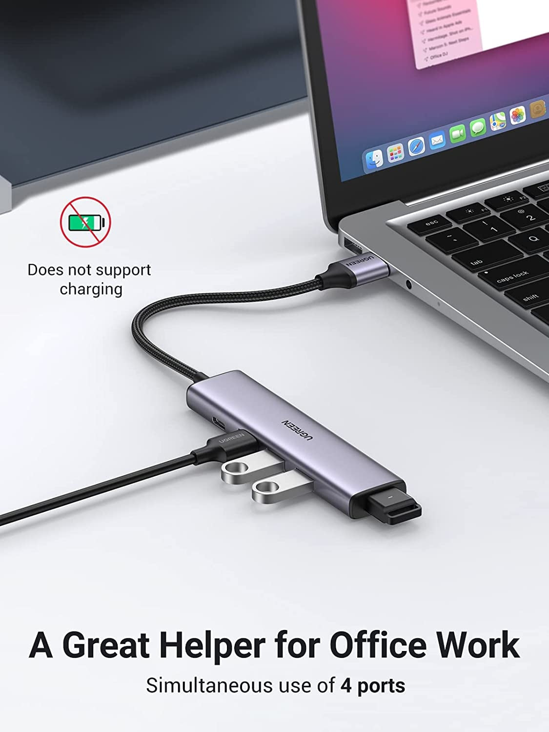 UGREEN 20805 USB 3.0 4-Port Hub with USB-C Power Port V28-ACBUGN20805