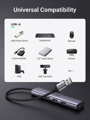 UGREEN 20805 USB 3.0 4-Port Hub with USB-C Power Port V28-ACBUGN20805