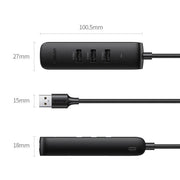 UGREEN 20984 USB 2.0 to 3 x USB2.0 with RJ45 (100Mbps) Ethernet Adapter (Black) V28-ACBUGN20984