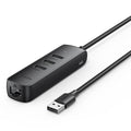 UGREEN 20984 USB 2.0 to 3 x USB2.0 with RJ45 (100Mbps) Ethernet Adapter (Black) V28-ACBUGN20984