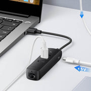 UGREEN 20984 USB 2.0 to 3 x USB2.0 with RJ45 (100Mbps) Ethernet Adapter (Black) V28-ACBUGN20984