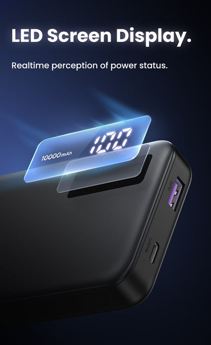 UGREEN 25742 10000mAh Two-way Fast Charging Power Bank Black V28-ACBUGN25742