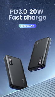UGREEN 25742 10000mAh Two-way Fast Charging Power Bank Black V28-ACBUGN25742