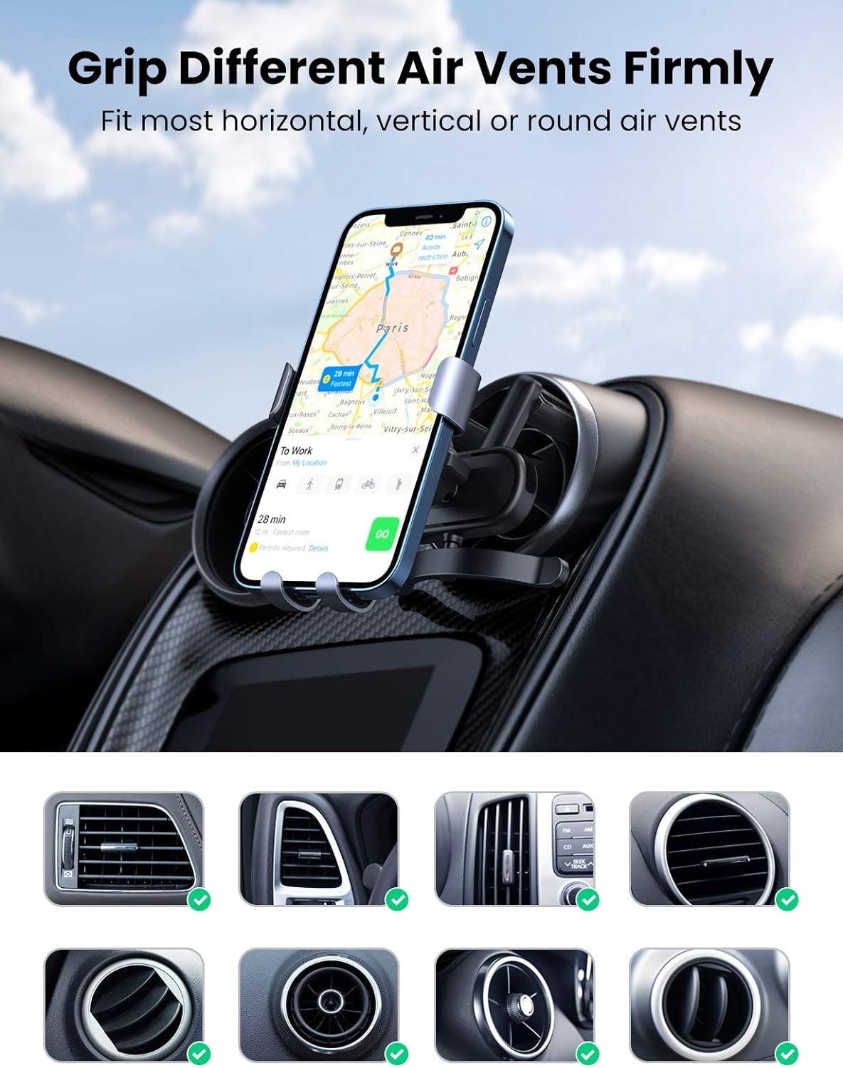 UGREEN 30401 Gravity Car Air Vent Mount V28-ACBUGN30401