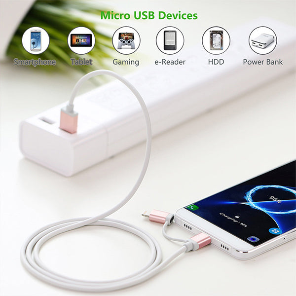 UGREEN Micro-USB to USB Cable with MFI Certified iPhone Adapter 1.5M(30471) V28-ACBUGN30471
