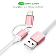 UGREEN Micro-USB to USB Cable with MFI Certified iPhone Adapter 1.5M(30471) V28-ACBUGN30471