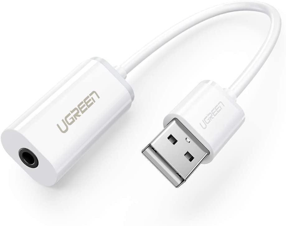 UGREEN USB A Male to 3.5 mm Aux Cable (White) V28-ACBUGN30712