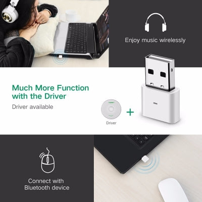 UGREEN USB Bluetooth 4.0 Adapter - White (30723) V28-ACBUGN30723