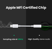 UGREEN 30759 iPhone 8-pin to 3.5mm Headphone Adapter V28-ACBUGN30759