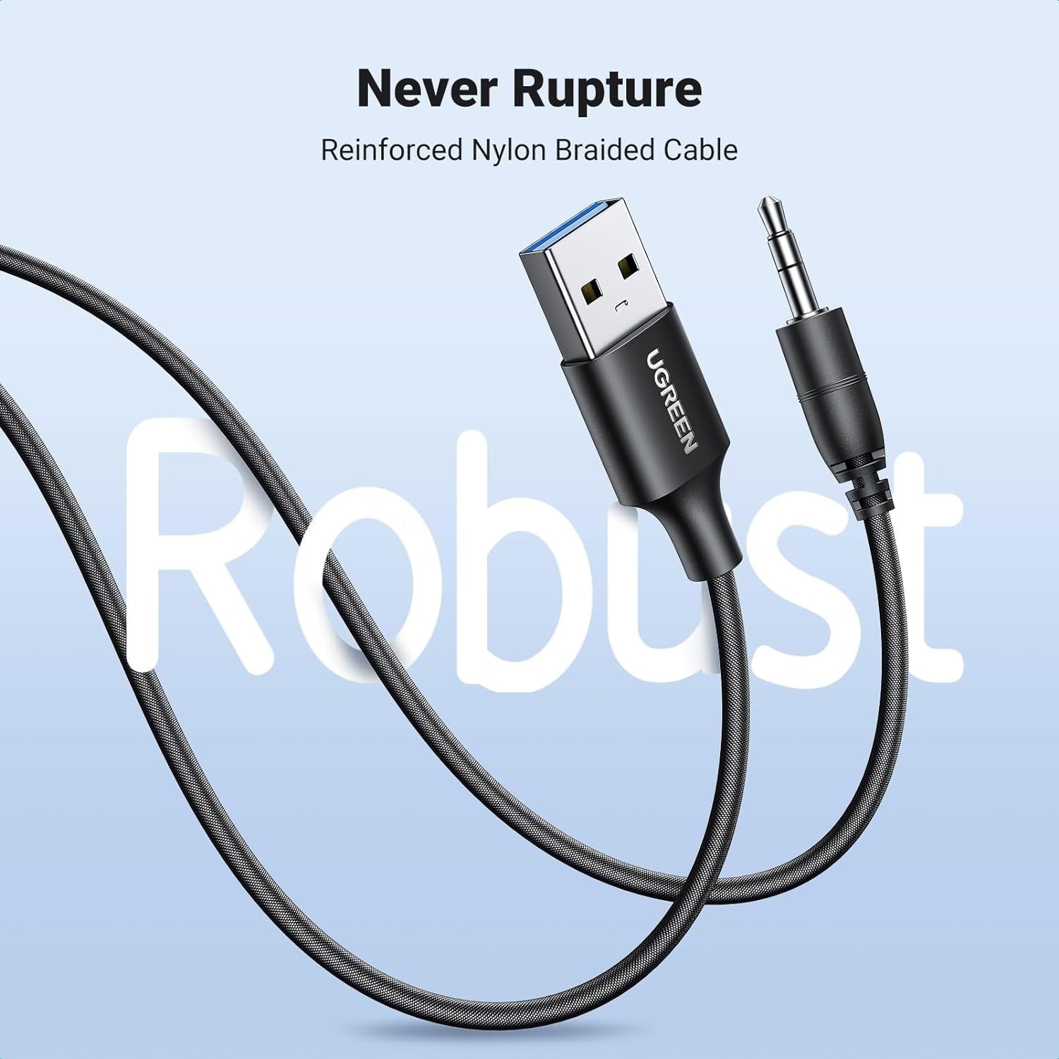UGREEN 35002 Bluetooth 5.4 Aux Car Adapter (Enhanced Connection & Noise Cancellation) V28-ACBUGN35002