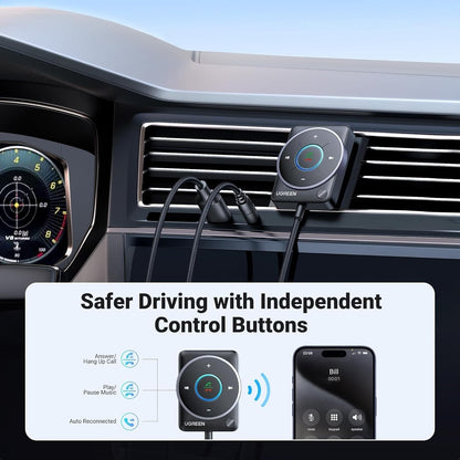 UGREEN 35002 Bluetooth 5.4 Aux Car Adapter (Enhanced Connection & Noise Cancellation) V28-ACBUGN35002