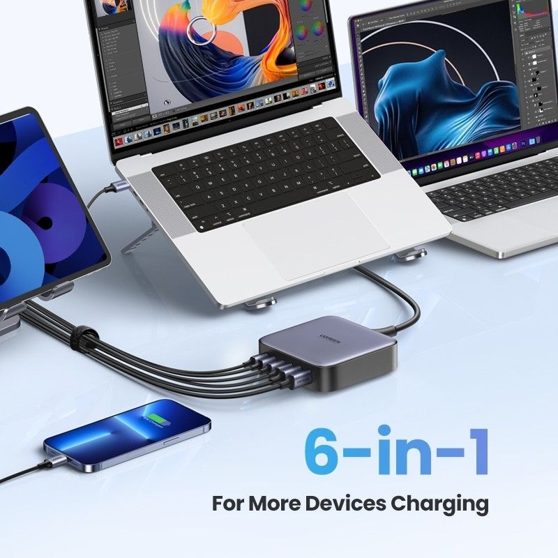 UGREEN 35044A Nexode 200W 6-port GaN Desktop Fast Charger V28-ACBUGN35044