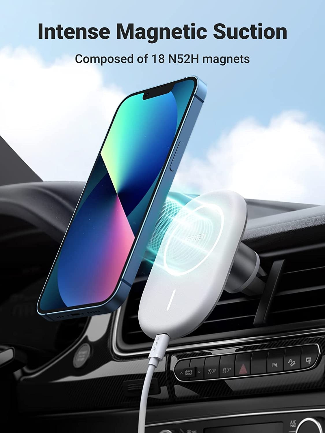 UGREEN 40117 Magnetic Wireless Car Charger V28-ACBUGN40117