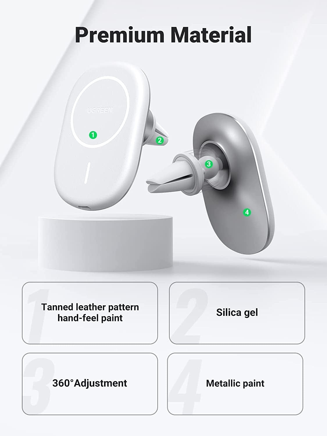 UGREEN 40117 Magnetic Wireless Car Charger V28-ACBUGN40117