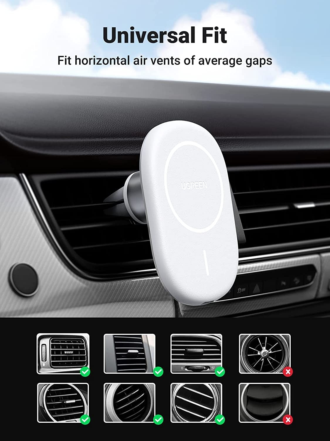 UGREEN 40117 Magnetic Wireless Car Charger V28-ACBUGN40117