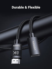 UGREEN 40447 HDMI Extension Cable 8K 60Hz 48Gbps Male to Female Cable 1M V28-ACBUGN40447