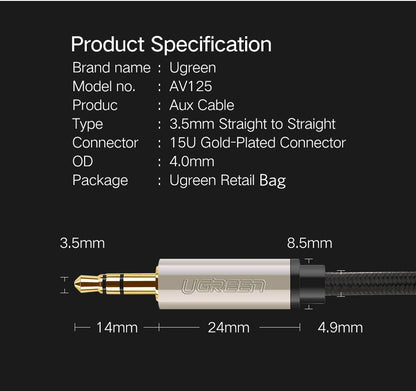 UGREEN 40788 Premium 3.5mm Male to 3.5mm Male Cable 20M V28-ACBUGN40788