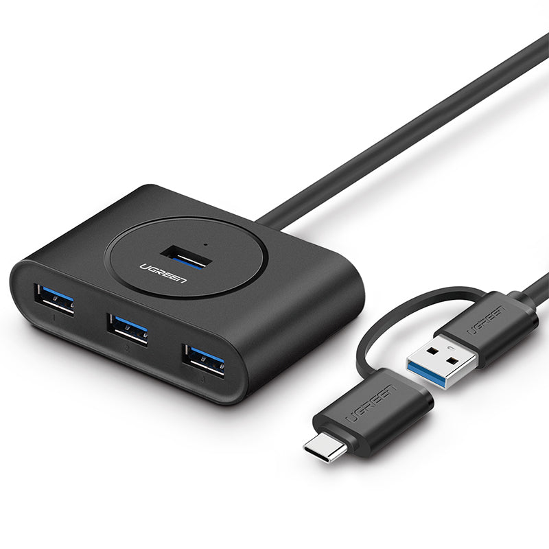 UGreen USB 3.0 Hub With Type C port Black 1M 40850 V28-ACBUGN40850