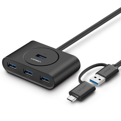 UGreen USB 3.0 Hub With Type C port Black 1M 40850 V28-ACBUGN40850