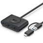 UGreen USB 3.0 Hub With Type C port Black 1M 40850 V28-ACBUGN40850