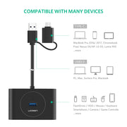 UGreen USB 3.0 Hub With Type C port Black 1M 40850 V28-ACBUGN40850