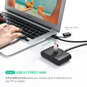 UGreen USB 3.0 Hub With Type C port Black 1M 40850 V28-ACBUGN40850