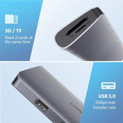 UGREEN Type C 9 in 1 Multifunction Adapter- HDMI/ VGA/Gigabit/TypeC/USB3.0 x 3/SD/TF (40873) V28-ACBUGN40873