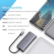 UGREEN Type C 9 in 1 Multifunction Adapter- HDMI/ VGA/Gigabit/TypeC/USB3.0 x 3/SD/TF (40873) V28-ACBUGN40873