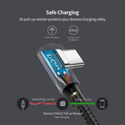 UGREEN USB-C to Angled USB2.0-C Round Cable M/M Aluminum Shell Nickel Plating 1m (Gray Black) 50123 V28-ACBUGN50123