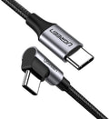 UGREEN USB-C to Angled USB2.0-C Round Cable M/M Aluminum Shell Nickel Plating 1m (Gray Black) 50123 V28-ACBUGN50123A