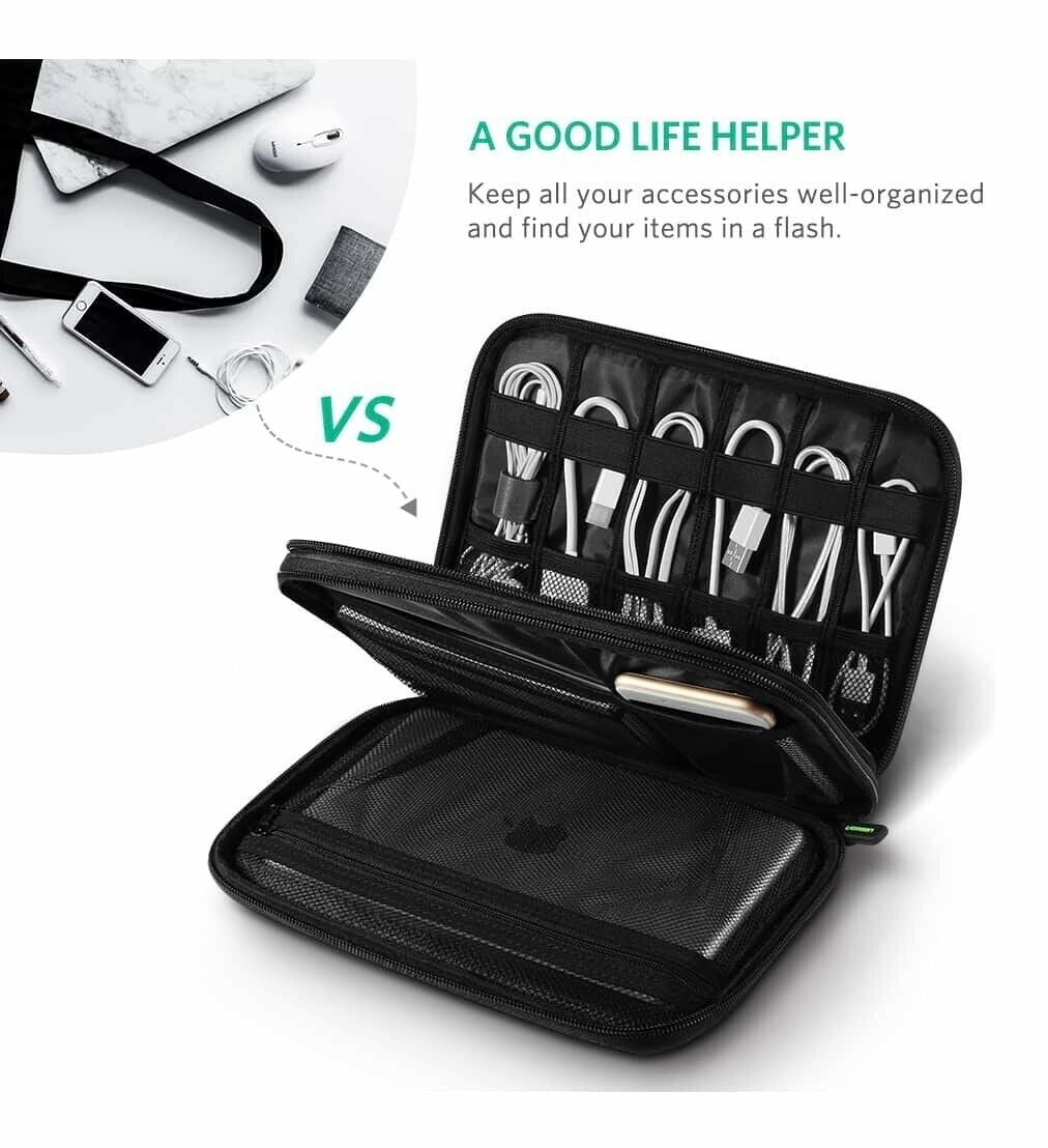 UGREEN 50147 Double Layer Electronic Accessories Organiser Travel Bag V28-ACBUGN50147