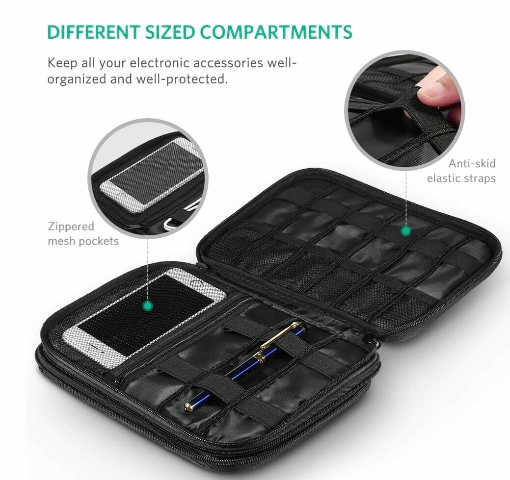 UGREEN 50147 Double Layer Electronic Accessories Organiser Travel Bag V28-ACBUGN50147