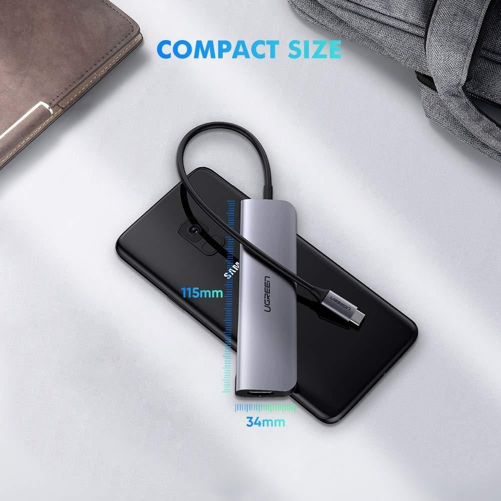 UGREEN TypeC 5 in 1 Adaptor - HDMI + USB 3.0*3 + TypeC PD Power Converter (50209) V28-ACBUGN50209