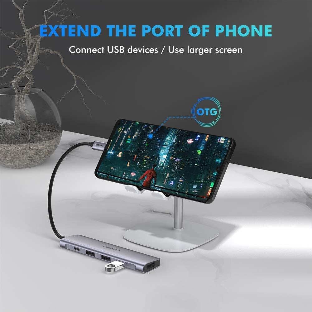 UGREEN TypeC 5 in 1 Adaptor - HDMI + USB 3.0*3 + TypeC PD Power Converter (50209) V28-ACBUGN50209