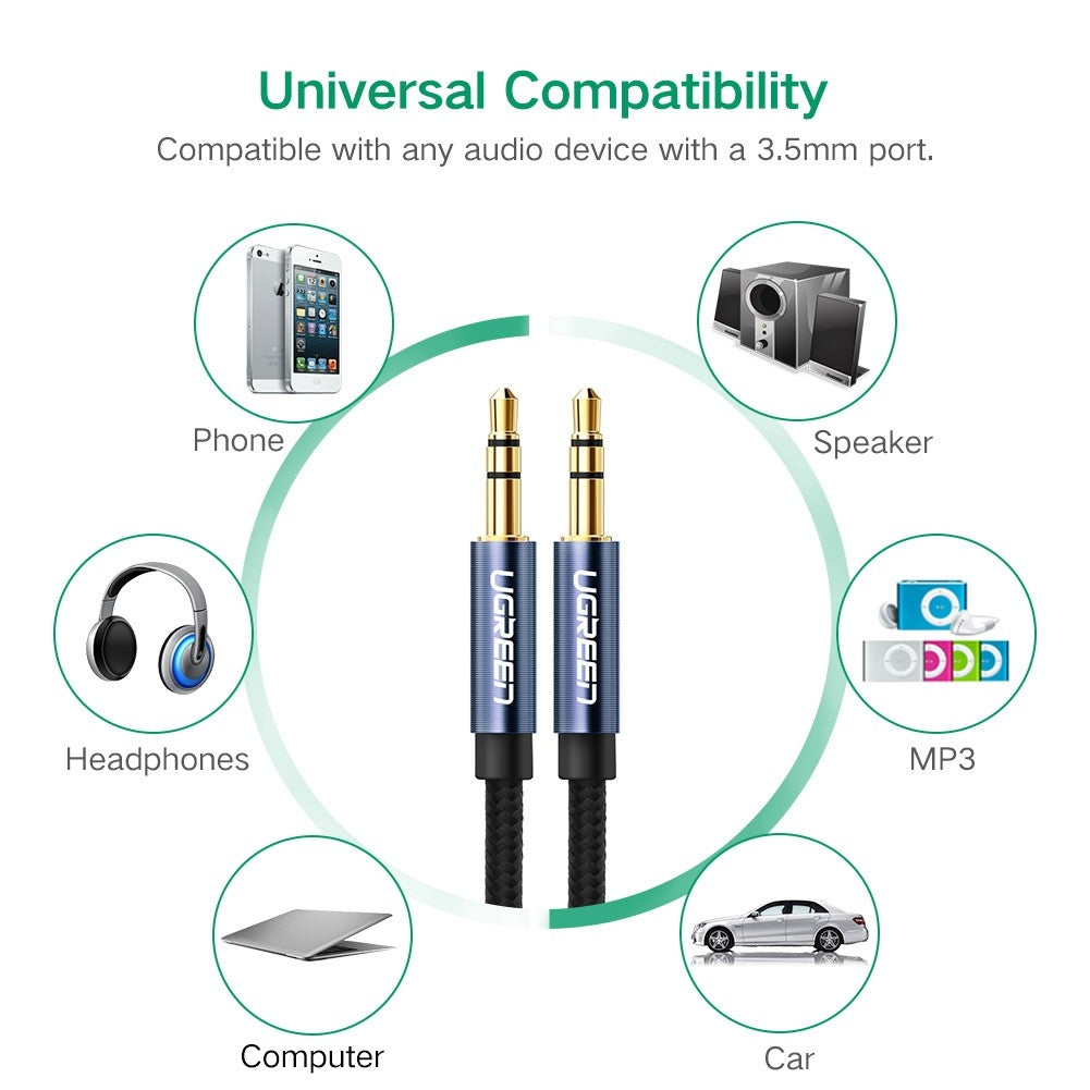 Ugreen 3.5mm male to 3.5mm male Audio cable white 2M 50368 V28-ACBUGN50368