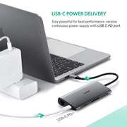 UGREEN Type C 8 in 1 Multifultion adaptor VGA/RJ45/USB3.0 x 3/SD/TF/TypeC PD Protocal (50539) V28-ACBUGN50539