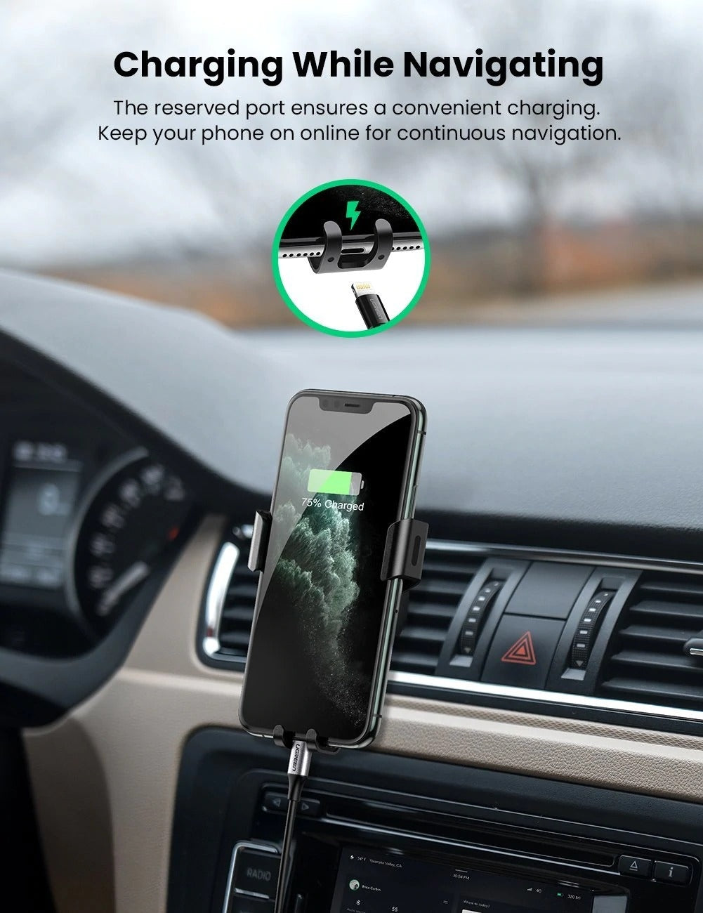 UGREEN 50564 Gravity Drive Car Mount V28-ACBUGN50564
