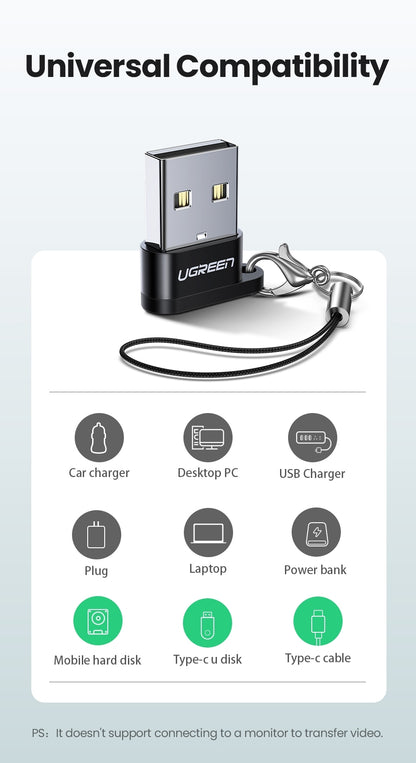 UGREEN 50568 USB-C 3.1 Female to USB-A 2.0 Male Adapter V28-ACBUGN50568