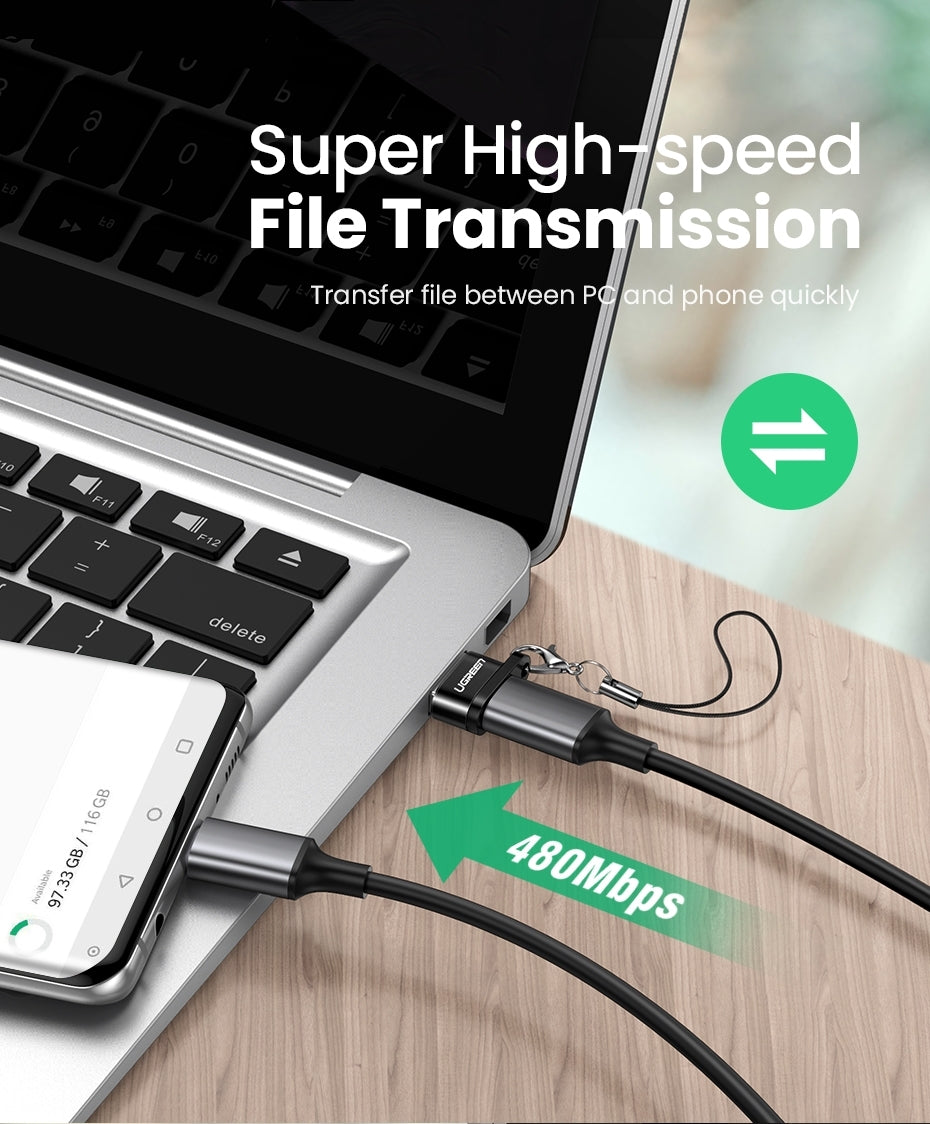 UGREEN 50568 USB-C 3.1 Female to USB-A 2.0 Male Adapter V28-ACBUGN50568