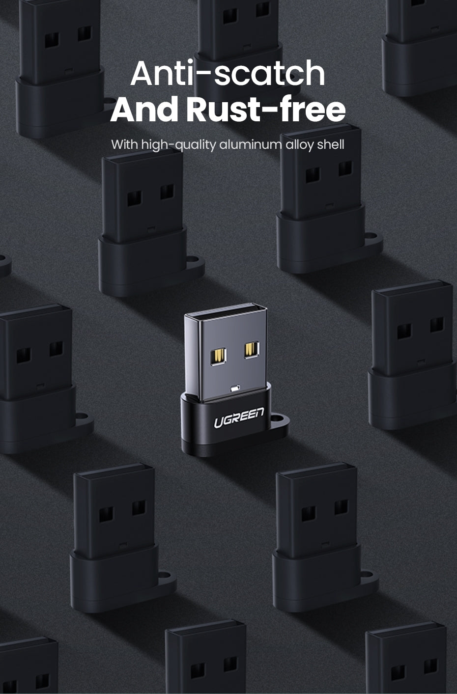 UGREEN 50568 USB-C 3.1 Female to USB-A 2.0 Male Adapter V28-ACBUGN50568