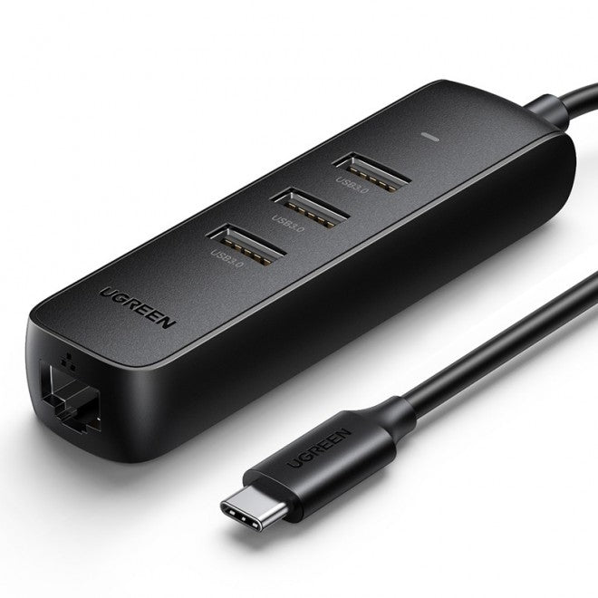 UGREEN 50627 USB-C to USB-A 3-Port Hub with RJ45 Gigabit Ethernet V28-ACBUGN50627