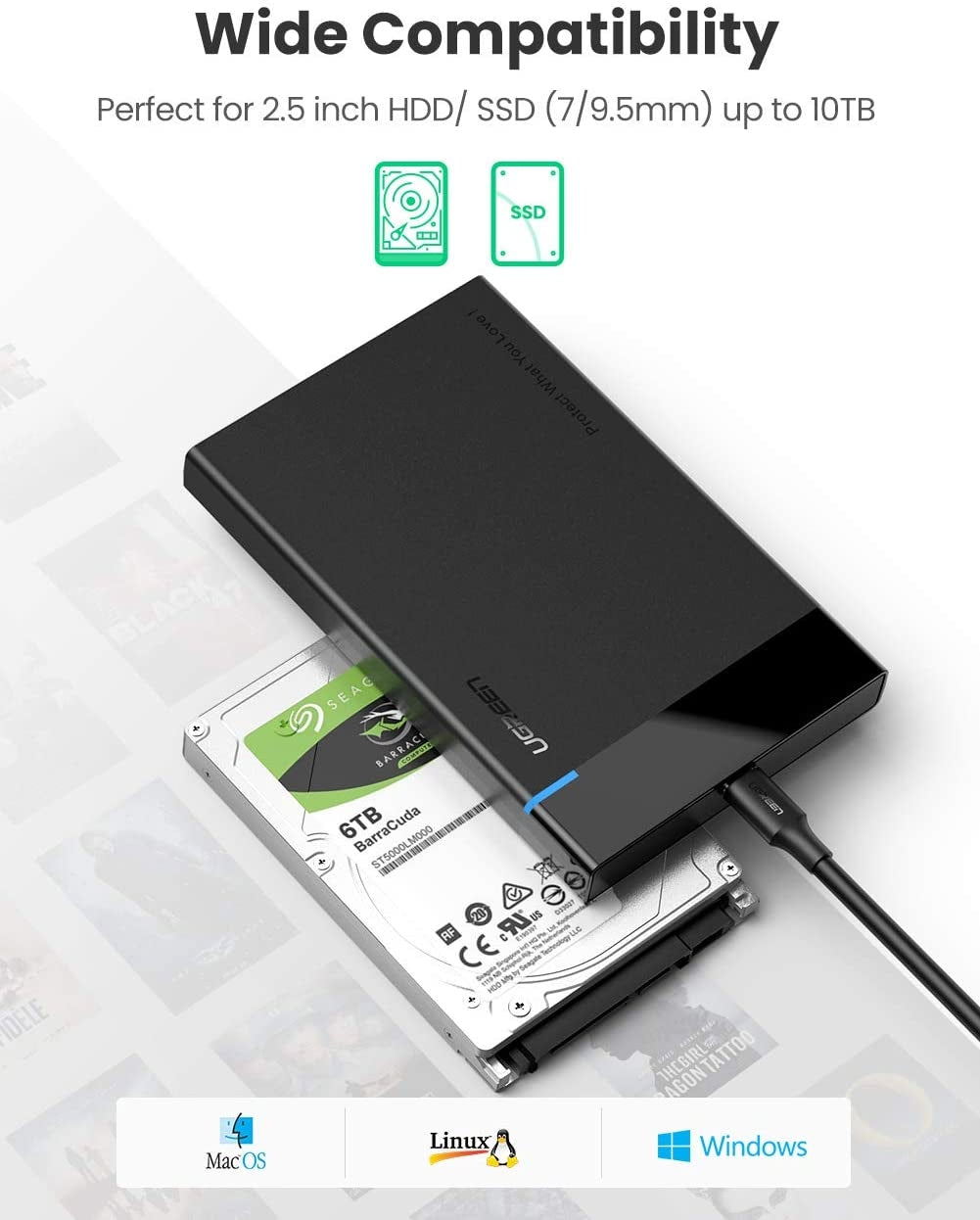 UGREEN USB-C 2.5-inch Hard Drive Box 50743 V28-ACBUGN50743