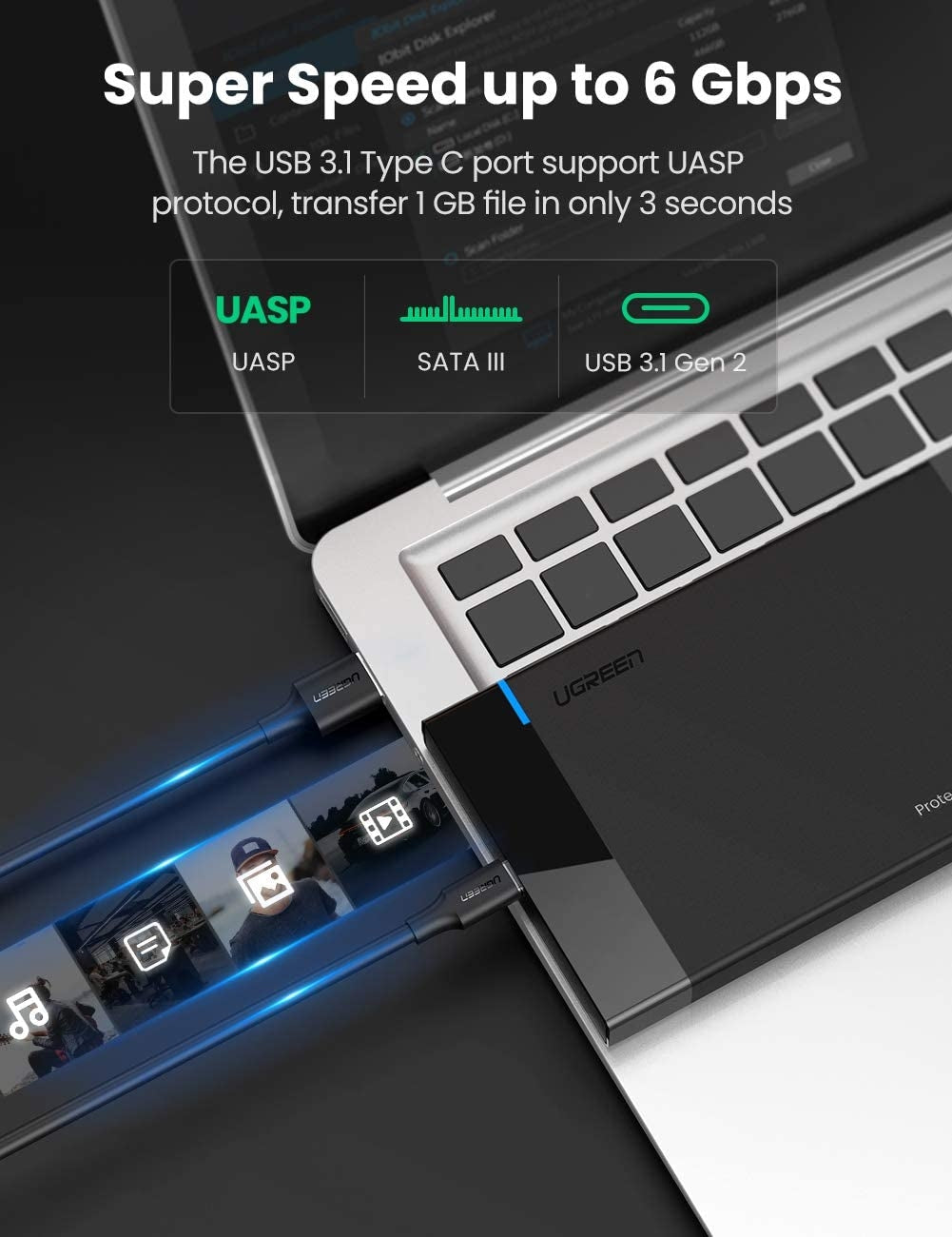 UGREEN USB-C 2.5-inch Hard Drive Box 50743 V28-ACBUGN50743