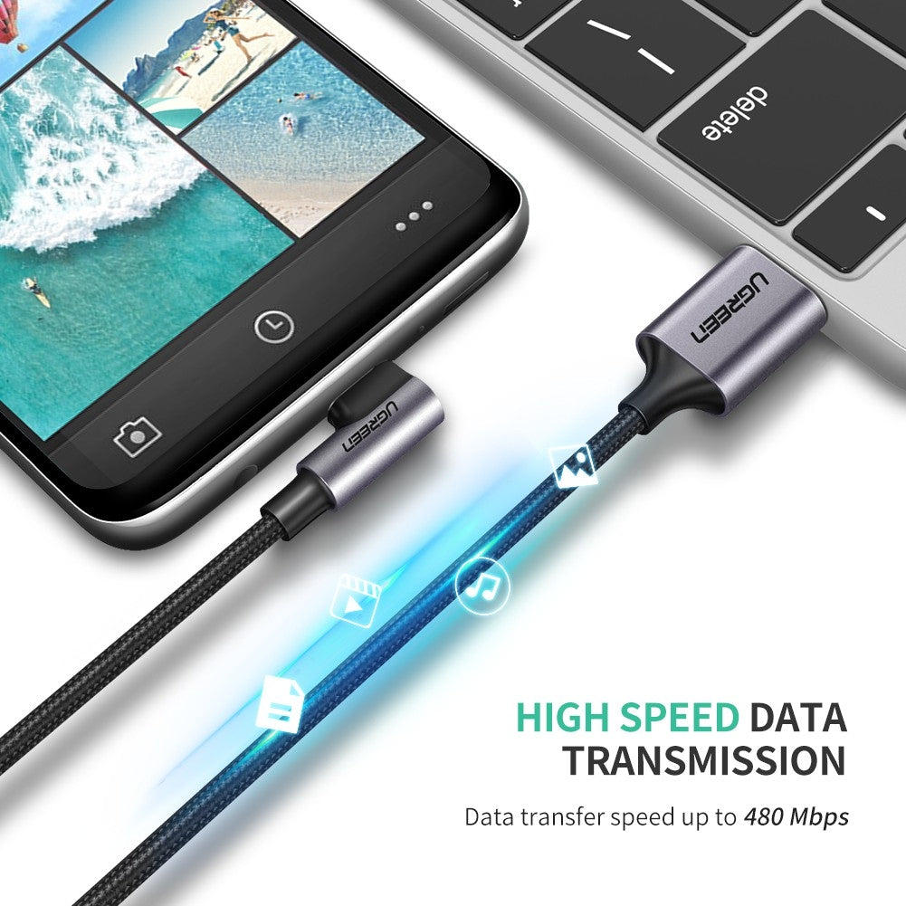 UGreen Angled USB C Type to USB 2.0A Cable 1.0m 50941 V28-ACBUGN50941