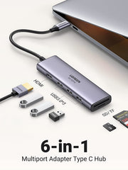UGREEN 60383 Premium 6-in-1 USB-C Hub V28-ACBUGN60383