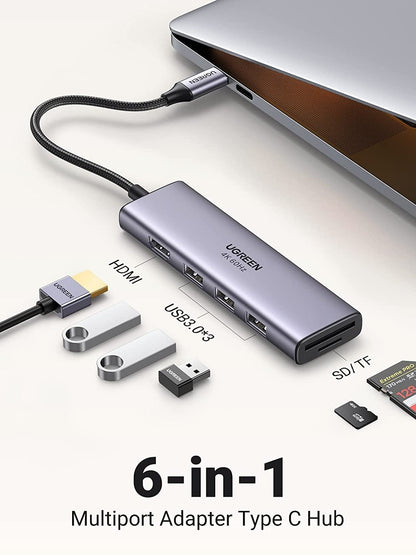 UGREEN 60383 Premium 6-in-1 USB-C Hub V28-ACBUGN60383
