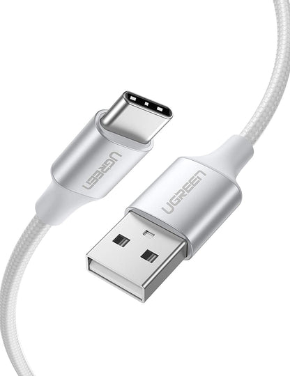 UGREEN 60409 USB-A to USB-C Charging Cable 3M (Silver White) V28-ACBUGN60409